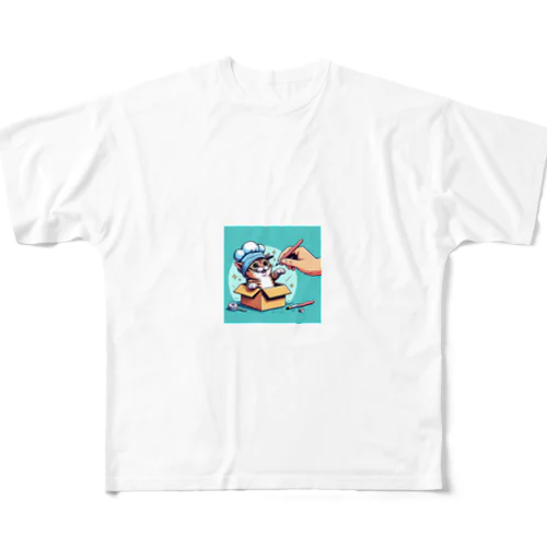 Create_an_illustration_of_a_cat_doing_something_hu_latest_funny_cat フルグラフィックTシャツ