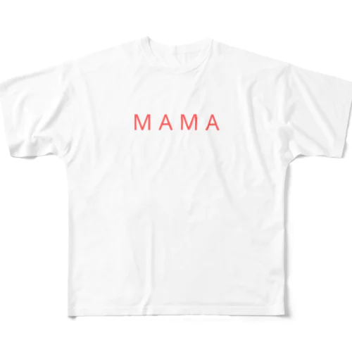 MAMA(レッド) フルグラフィックTシャツ