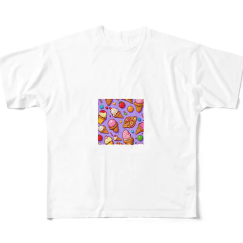 お菓子大好き All-Over Print T-Shirt