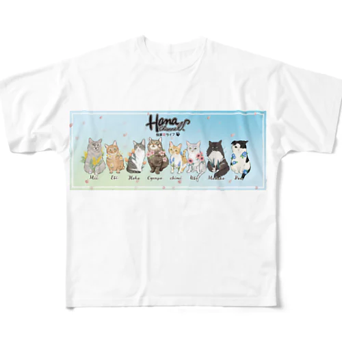 Hana Channel.春のデザイン フルグラフィックTシャツ