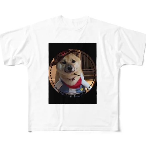 柴犬COOUo･ｪ･oU フルグラフィックTシャツ