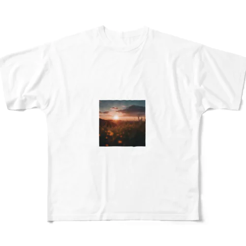 夕暮れ時の景色 フルグラフィックTシャツ