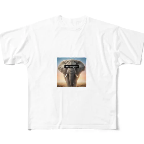 Who are you?Elephant All-Over Print T-Shirt