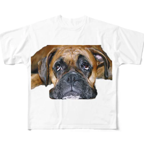 かわいいボクサー犬 フルグラフィックTシャツ