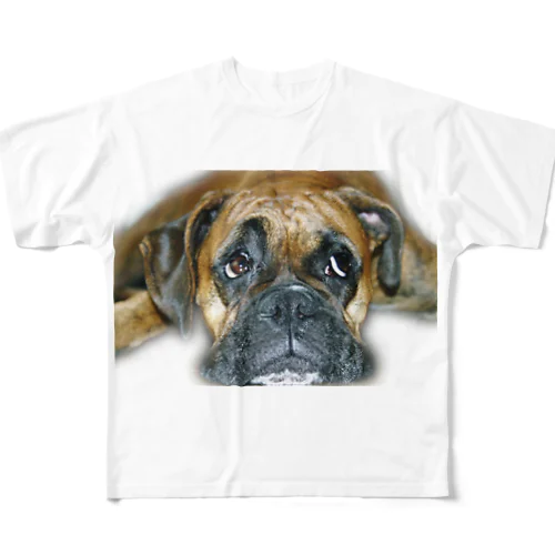 若さ溢れるボクサー犬 フルグラフィックTシャツ