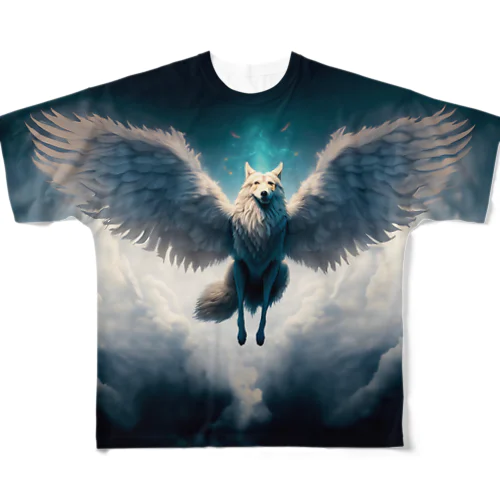 飛ぶオオカミ All-Over Print T-Shirt