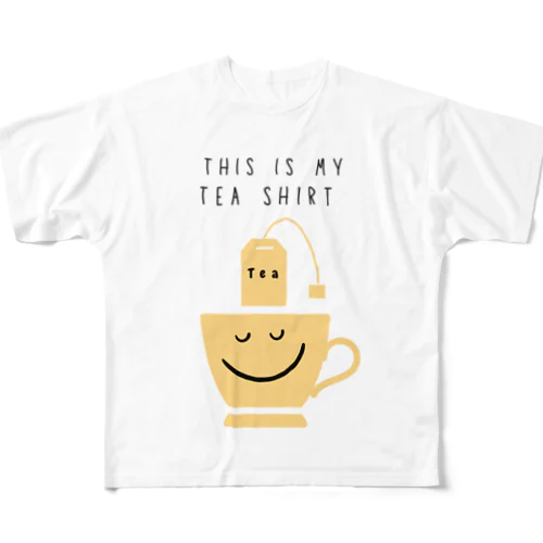 お茶シャツ　ティーバッグ フルグラフィックTシャツ