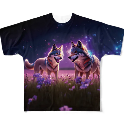 花畑オオカミ3 フルグラフィックTシャツ