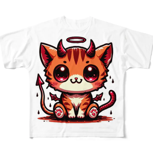 ♪地獄から召喚された悪魔猫♪ フルグラフィックTシャツ