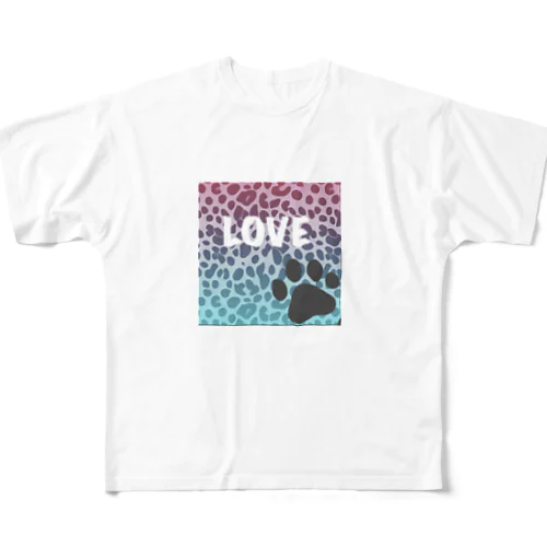 豹柄LOVE🐾シリーズ フルグラフィックTシャツ