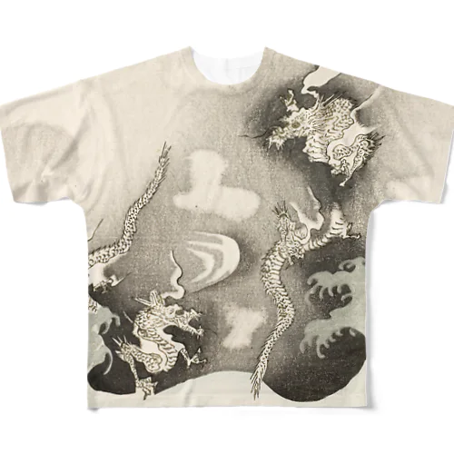 龍　Dragons Among Clouds All-Over Print T-Shirt