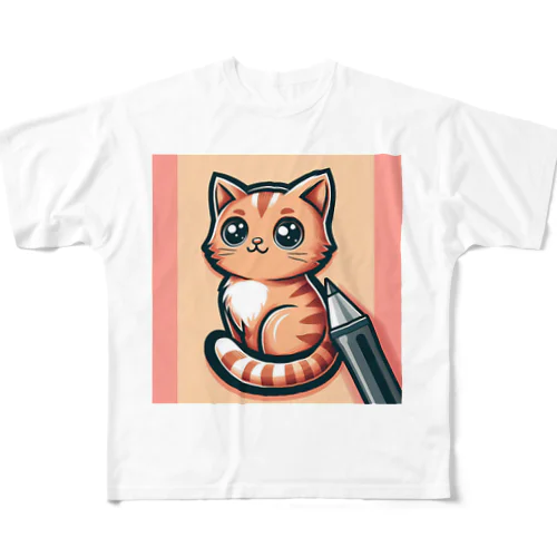 ねこニコばん All-Over Print T-Shirt