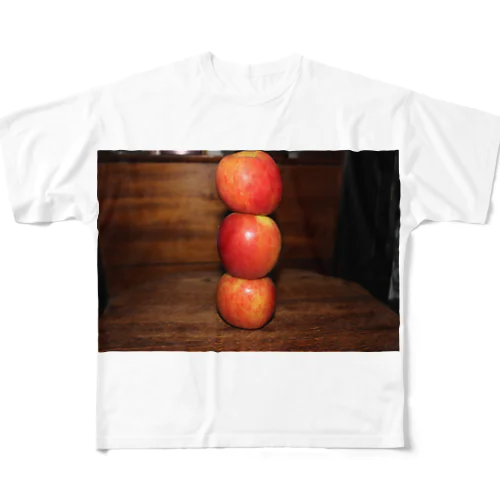 リンゴ３酸さん フルグラフィックTシャツ