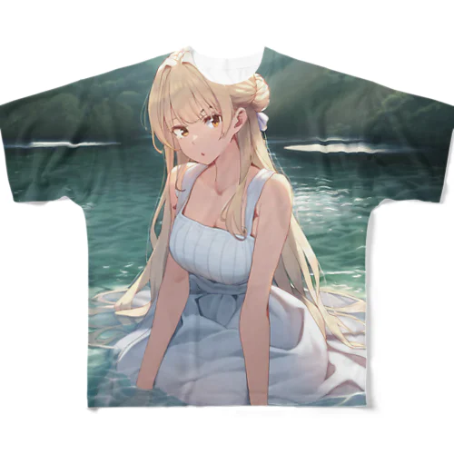 湖の少女 All-Over Print T-Shirt