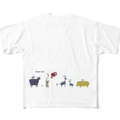 動物たちの風の音 simple-80 フルグラフィックTシャツ