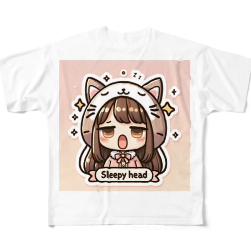 sleepy　girl2 フルグラフィックTシャツ