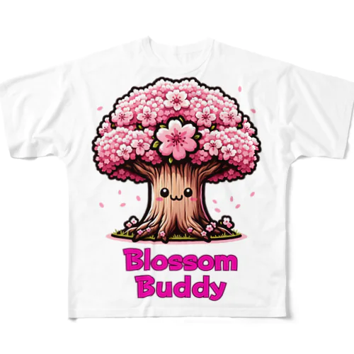 Blossom Buddy🌸 Sakura Smiles~3 All-Over Print T-Shirt