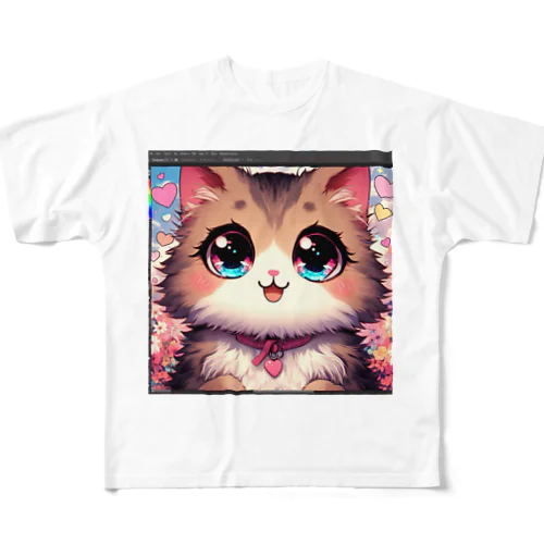 ねこニコばん All-Over Print T-Shirt