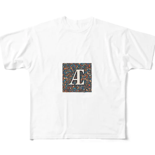 一瞬で目を引く！アルファベットの美しい装飾文字 All-Over Print T-Shirt