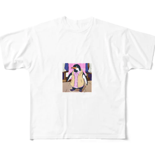休みのパパさんペンギン All-Over Print T-Shirt
