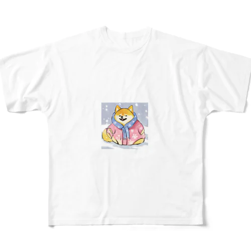 厚着しばいぬ All-Over Print T-Shirt