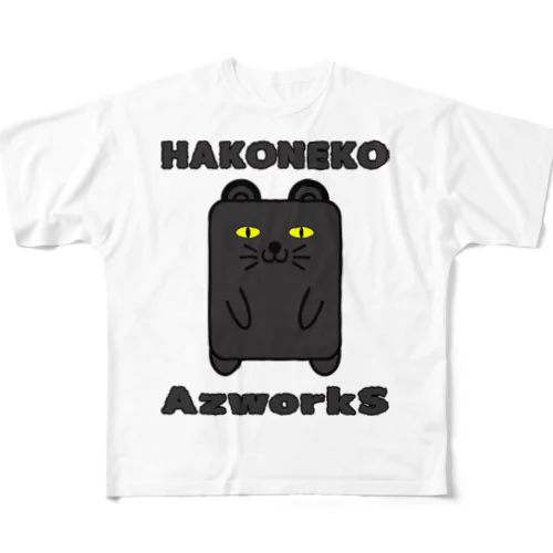 ハコネコ（黒） All-Over Print T-Shirt