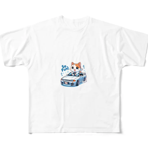 ネコと走るGT-R All-Over Print T-Shirt
