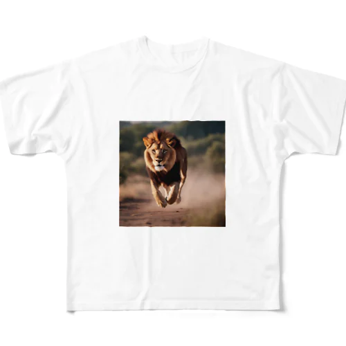走るライオン All-Over Print T-Shirt