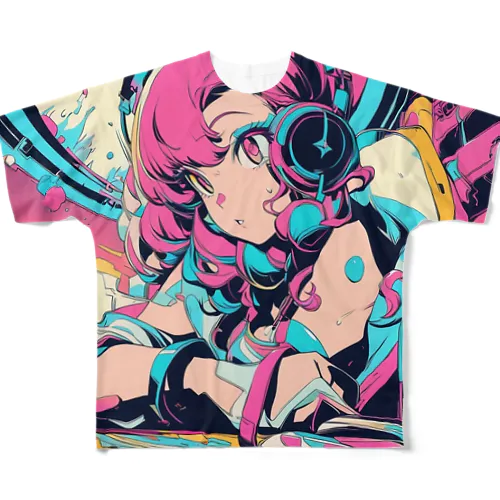 ヒップホップDJガール♪ All-Over Print T-Shirt