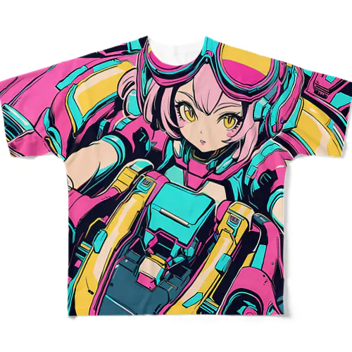 コックピット操縦席ガール02♪ フルグラフィックTシャツ