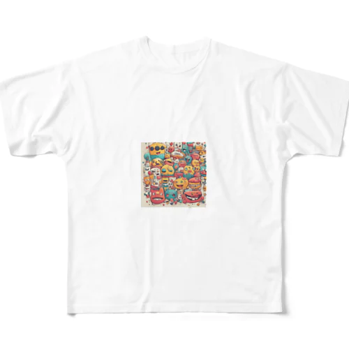 ハッピー All-Over Print T-Shirt