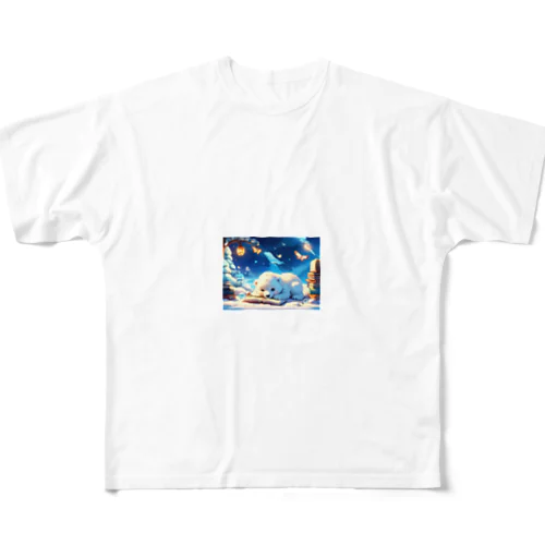 お休み白くま All-Over Print T-Shirt