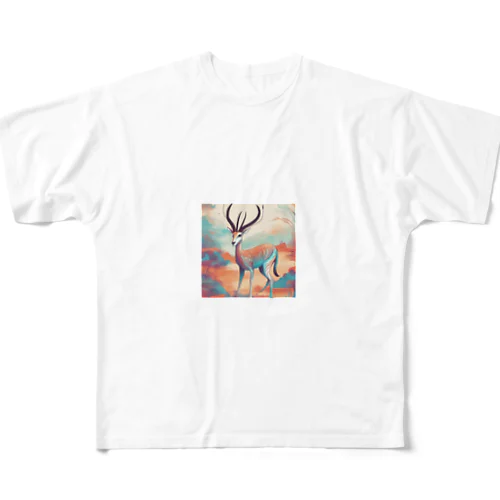 優雅なガゼル All-Over Print T-Shirt