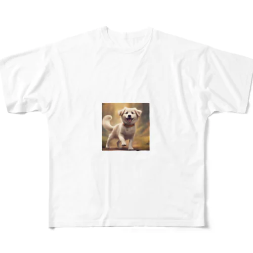 可愛い小型犬 フルグラフィックTシャツ