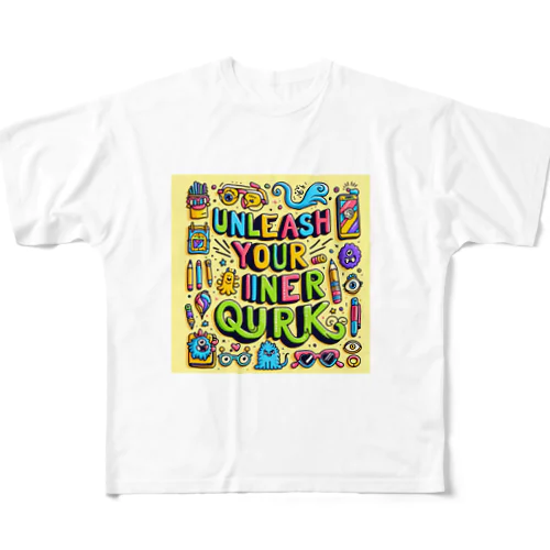 クイーキーポップ・エクスプレス：ビビッドな個性大解放！ All-Over Print T-Shirt