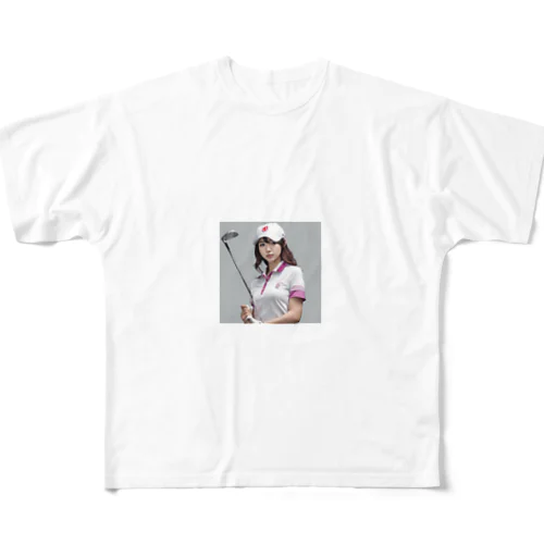 ゴルフ女子清楚なルックス All-Over Print T-Shirt