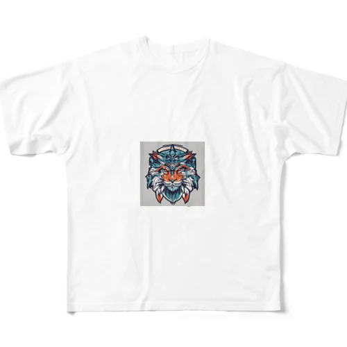ライオンのロゴ フルグラフィックTシャツ