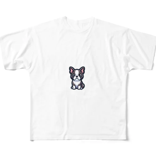 ボストン・テリア【かわいい動物たち】 フルグラフィックTシャツ