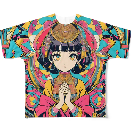 あなたの幸運を祈る女神♪開運ガール02♪ フルグラフィックTシャツ