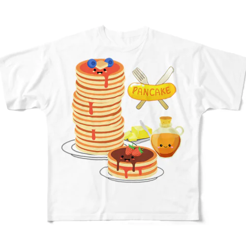 ホットケーキタワー フルグラフィックTシャツ