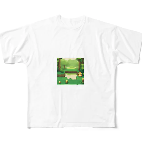 ドット絵の中にホッコリ癒やされるふわふわのひよこが登場！ フルグラフィックTシャツ