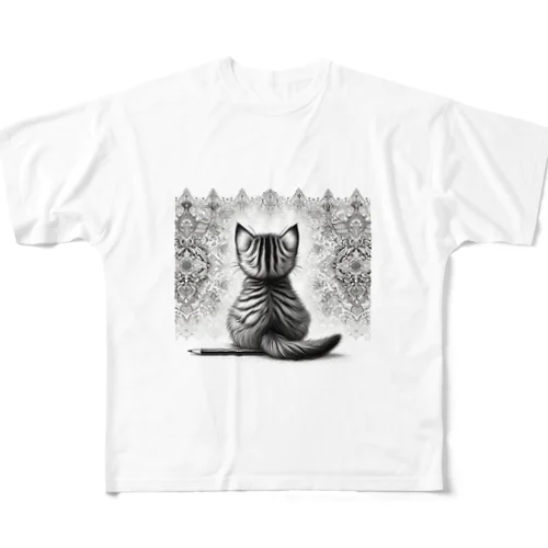 Back-raised Dream Cat 3 フルグラフィックTシャツ