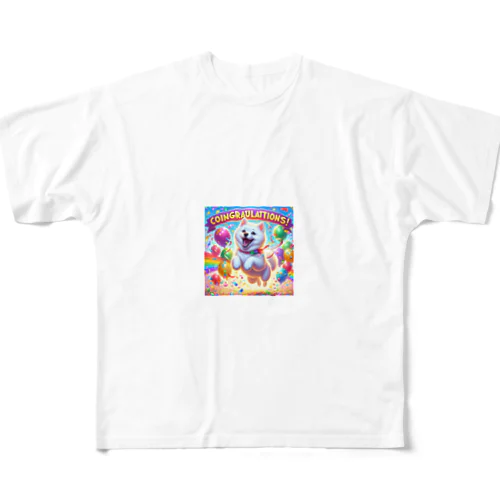 喜ぶ柴犬 All-Over Print T-Shirt