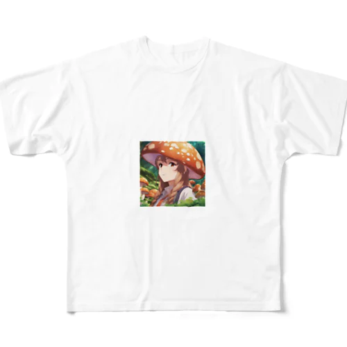 キノコ少女 All-Over Print T-Shirt