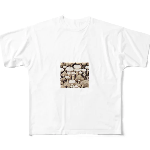 キノコの森 フルグラフィックTシャツ