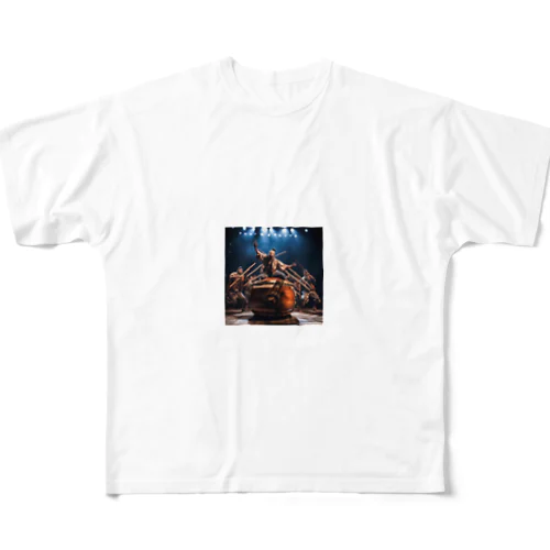 大太鼓の演奏　なでしこ1478 All-Over Print T-Shirt