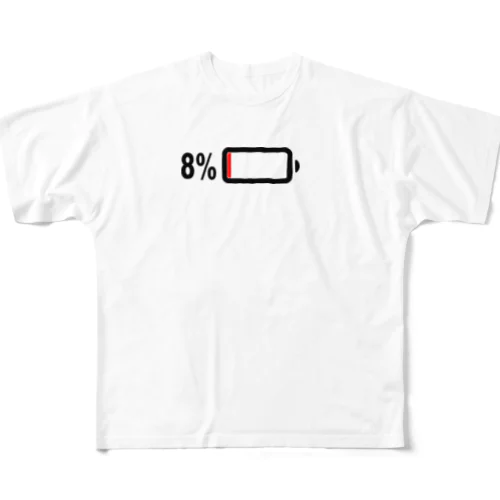 充電８％マーク　グッズ フルグラフィックTシャツ