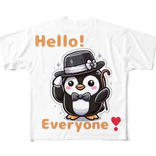 おめかしPenguin フルグラフィックTシャツ