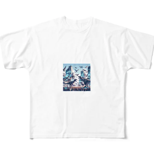 Cretaceous Clash: Tomorrow's City Showdown フルグラフィックTシャツ