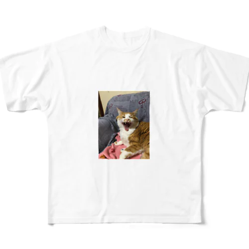 猫の にこくん フルグラフィックTシャツ